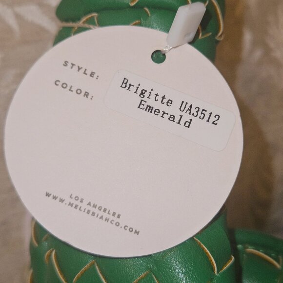 NWT intrecciato Melie Bianco Brigitte emerald green knotted vegan hobo bag - Picture 9 of 13